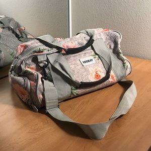 VOORAY grey floral duffel